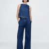 365 Pantaloni cu pliuri UltraSoft din denim cu talie mare 365 Pantaloni cu pliuri UltraSoft din denim cu talie mare