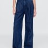 365 Pantaloni cu pliuri UltraSoft din denim cu talie mare 365 Pantaloni cu pliuri UltraSoft din denim cu talie mare