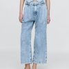 365 Pantaloni cu talie înaltă UltraSoft Denim plisați la gleznă