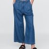 365 Pantaloni cu talie înaltă UltraSoft Denim plisați la gleznă