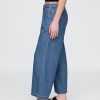 365 Pantaloni cu talie înaltă UltraSoft Denim plisați la gleznă