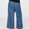 365 Pantaloni cu talie înaltă UltraSoft Denim plisați la gleznă