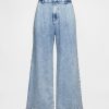 365 Pantaloni cu talie înaltă UltraSoft Denim plisați la gleznă