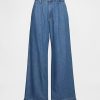 365 Pantaloni cu talie înaltă UltraSoft Denim plisați la gleznă