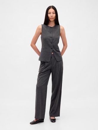 365 Pantaloni plisați din twill periat cu talie joasă