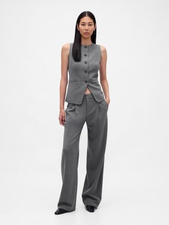 365 Pantaloni plisați din twill periat cu talie joasă