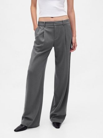 365 Pantaloni plisați din twill periat cu talie joasă