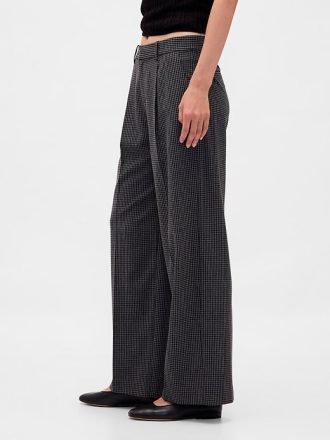 365 Pantaloni plisați din twill periat cu talie joasă
