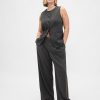 365 Pantaloni plisați din twill periat cu talie joasă