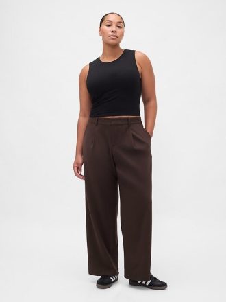 365 Pantaloni plisați din twill periat cu talie joasă
