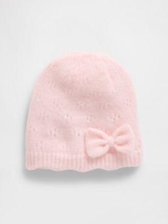 Beanie Pointelle Bow pentru bebeluși și copii mici