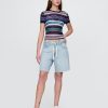 Bermudă largi din denim din anii ’90 cu talie medie de 8 inchi