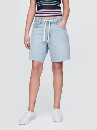 Bermudă largi din denim din anii ’90 cu talie medie de 8 inchi