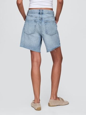 Bermudă largi din denim din anii ’90 cu talie medie de 8 inchi