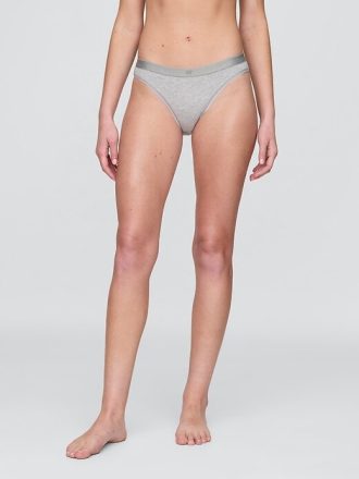 Bikini cu logo din bumbac elastic organic
