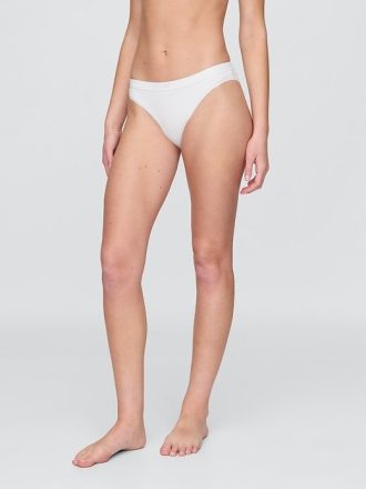 Bikini cu logo din bumbac elastic organic