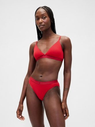 Bikini cu logo din bumbac elastic organic
