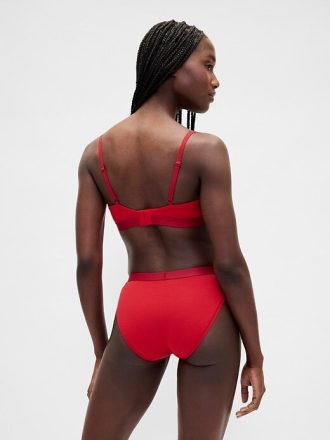 Bikini cu logo din bumbac elastic organic