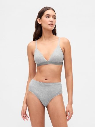 Bikini cu talie mare din bumbac elastic organic