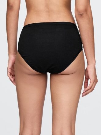 Bikini cu talie mare din bumbac elastic organic