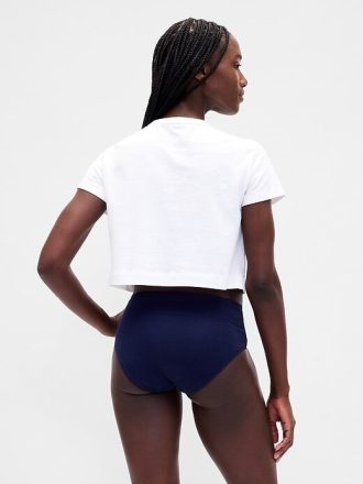Bikini cu talie mare din bumbac elastic organic