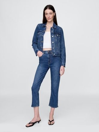 Blugi Capri cu talie mare