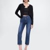 Blugi Capri cu talie mare Blugi Capri cu talie mare