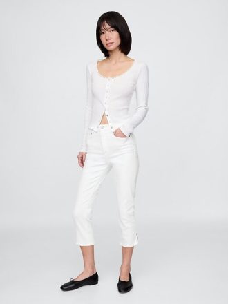 Blugi Capri cu talie mare