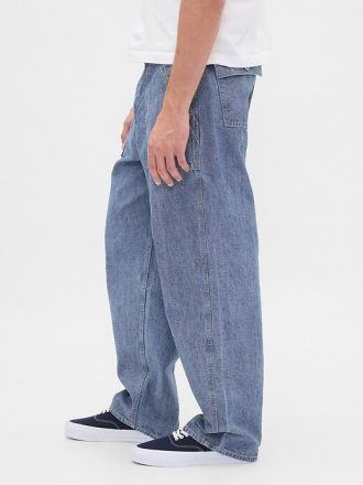 Blugi cu pantaloni largi din Chambray grei
