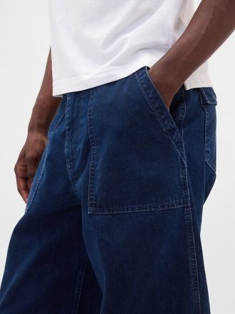 Blugi cu pantaloni largi din pânză