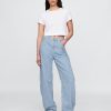 Blugi cu talie mare UltraSoft Denim Stripe Barrel