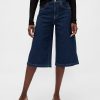 Blugi culotte cu talie mare Blugi culotte cu talie mare