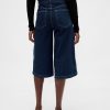 Blugi culotte cu talie mare Blugi culotte cu talie mare