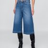 Blugi culotte din denim cu talie mare Blugi culotte din denim cu talie mare