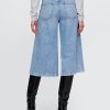 Blugi culotte din denim cu talie mare Blugi culotte din denim cu talie mare