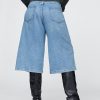 Blugi culotte din denim cu talie mare Blugi culotte din denim cu talie mare