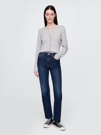 Blugi drepti subțiri din anii ’90 cu talie înaltă