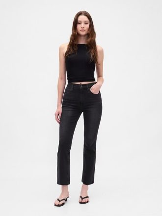 Blugi Kick Flare cu talie mare