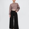 Blugi largi UltraSoft Crop cu talie medie Blugi largi UltraSoft Crop cu talie medie