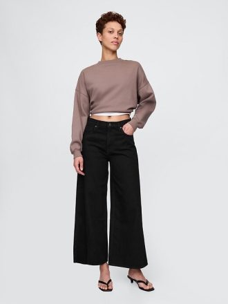 Blugi largi UltraSoft Crop cu talie medie