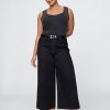 Blugi largi UltraSoft Crop cu talie medie Blugi largi UltraSoft Crop cu talie medie