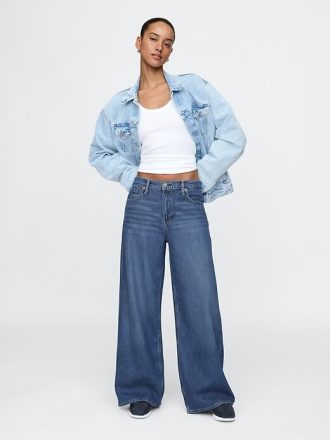Blugi largi UltraSoft cu talie medie Blugi largi UltraSoft cu talie medie