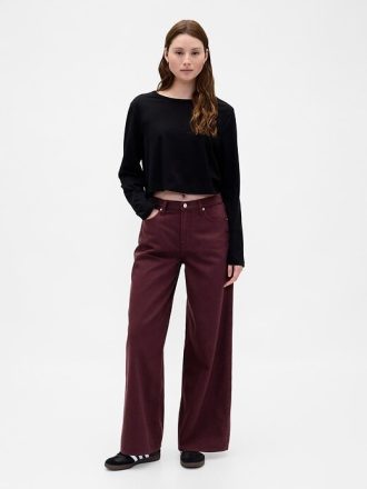 Blugi largi UltraSoft cu talie medie Blugi largi UltraSoft cu talie medie