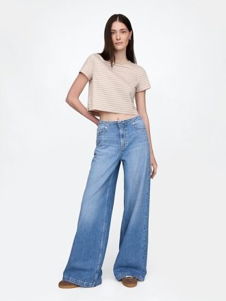 Blugi largi UltraSoft cu talie medie Blugi largi UltraSoft cu talie medie