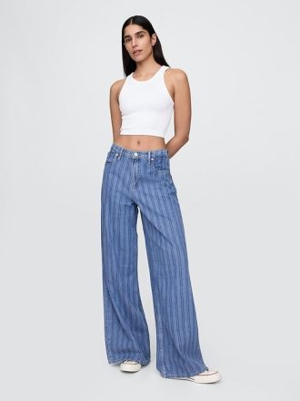 Blugi largi UltraSoft cu talie medie Blugi largi UltraSoft cu talie medie