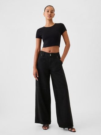 Blugi largi UltraSoft cu talie medie Blugi largi UltraSoft cu talie medie