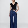 Blugi largi UltraSoft cu talie medie Blugi largi UltraSoft cu talie medie