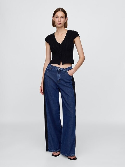 Blugi largi UltraSoft cu talie medie Blugi largi UltraSoft cu talie medie