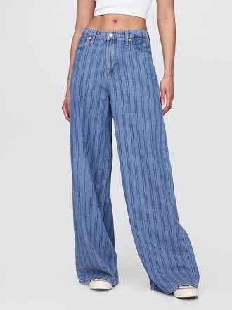Blugi largi UltraSoft cu talie medie Blugi largi UltraSoft cu talie medie