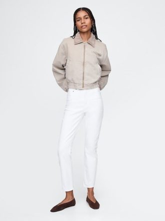 Blugi slim vintage cu talie mare